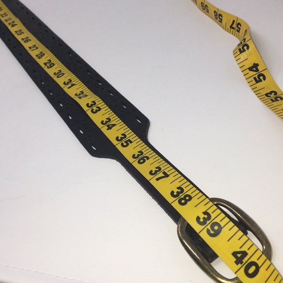 LINEA PELLE wide black punched leather belt - Picture 6 of 11